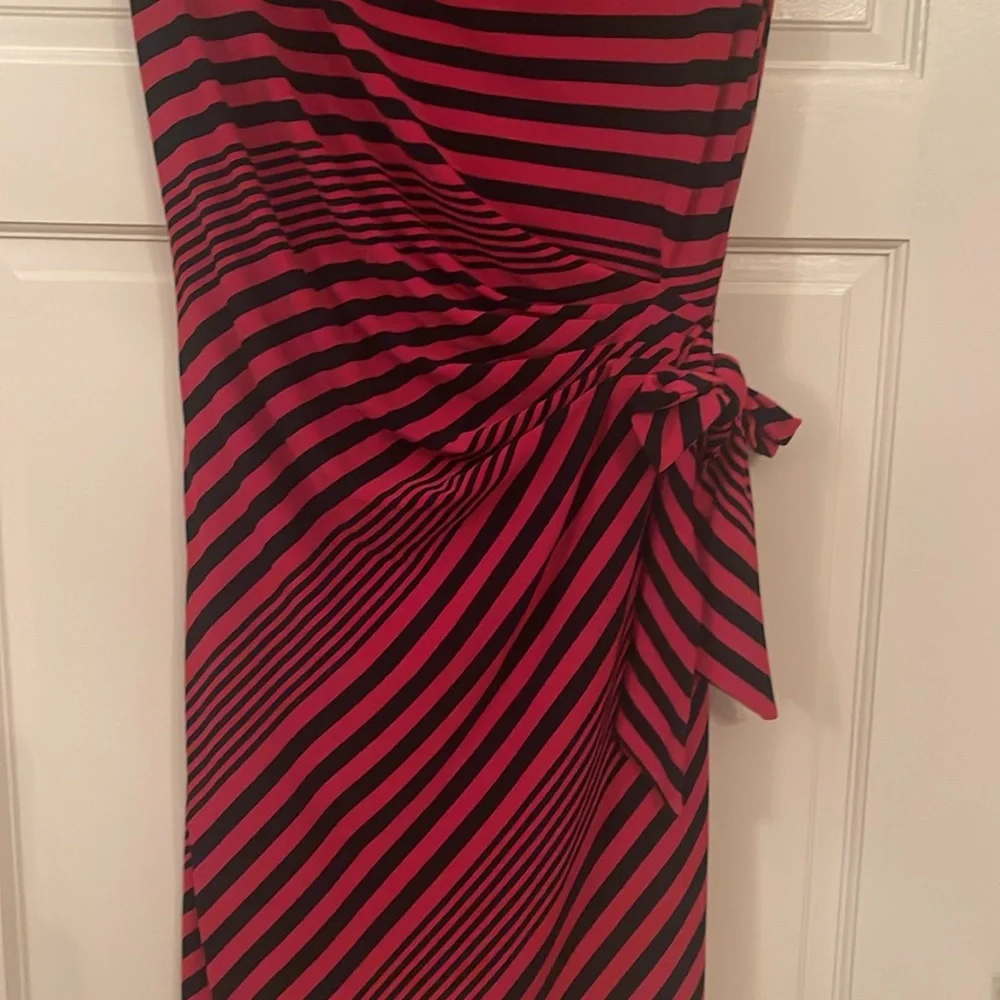 Ralph Lauren Red and Navy striped Dress EUC size 16